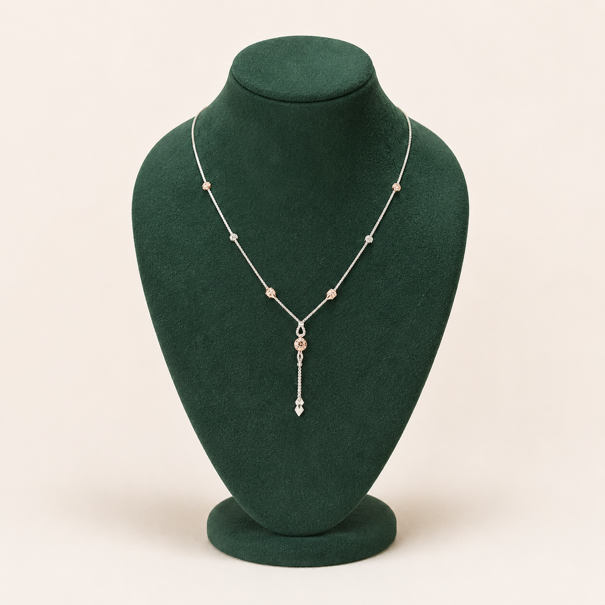 Rose-Tone Lariat Drop Accent