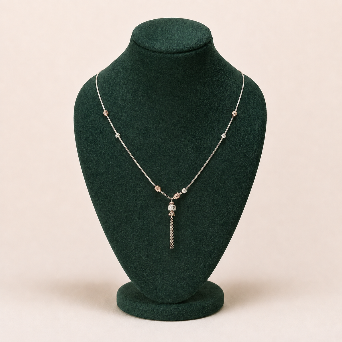Filigree Rose-Tone Pendant