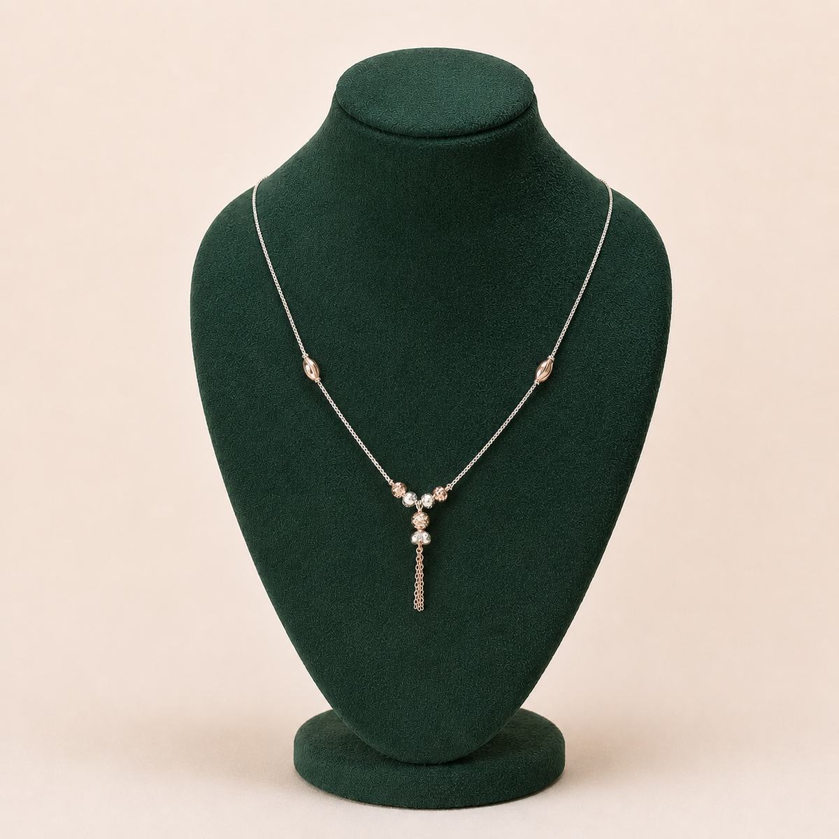 Oval Rose-Tone Lariat