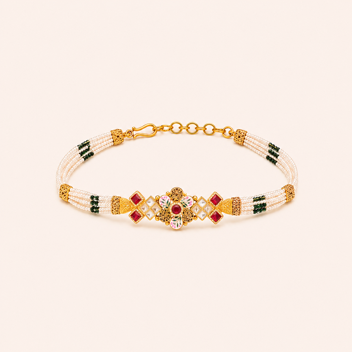 Ruby Floral Heritage Bracelet