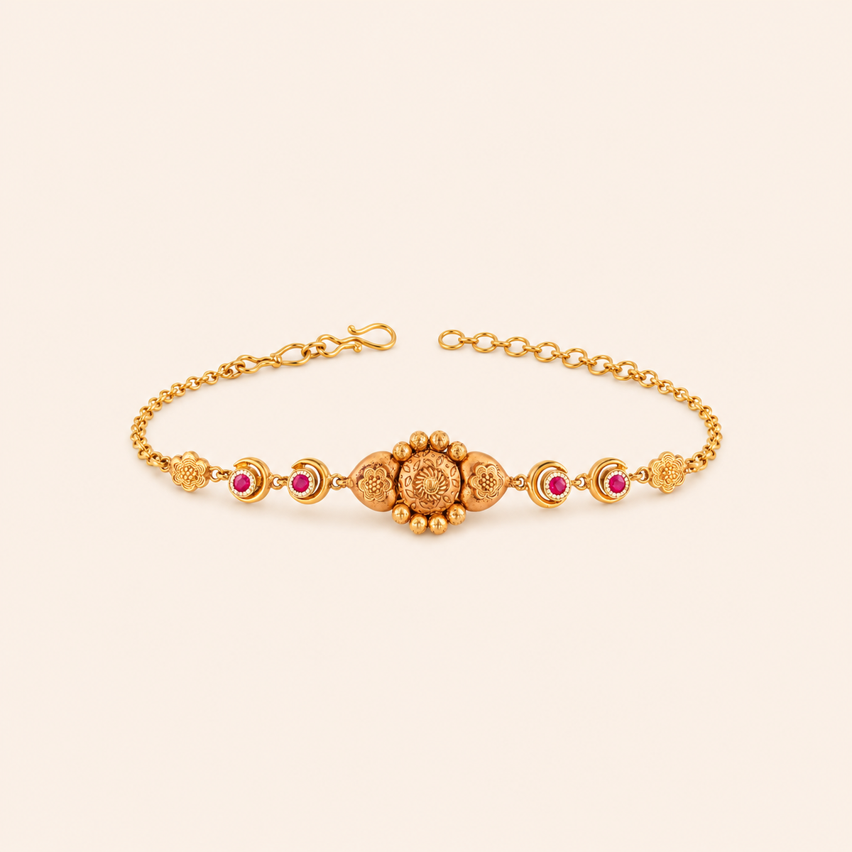 Ruby Heritage Gold Bracelet