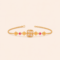 Floral Ruby Gold Bracelet