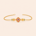 Ruby Petal Gold Bracelet