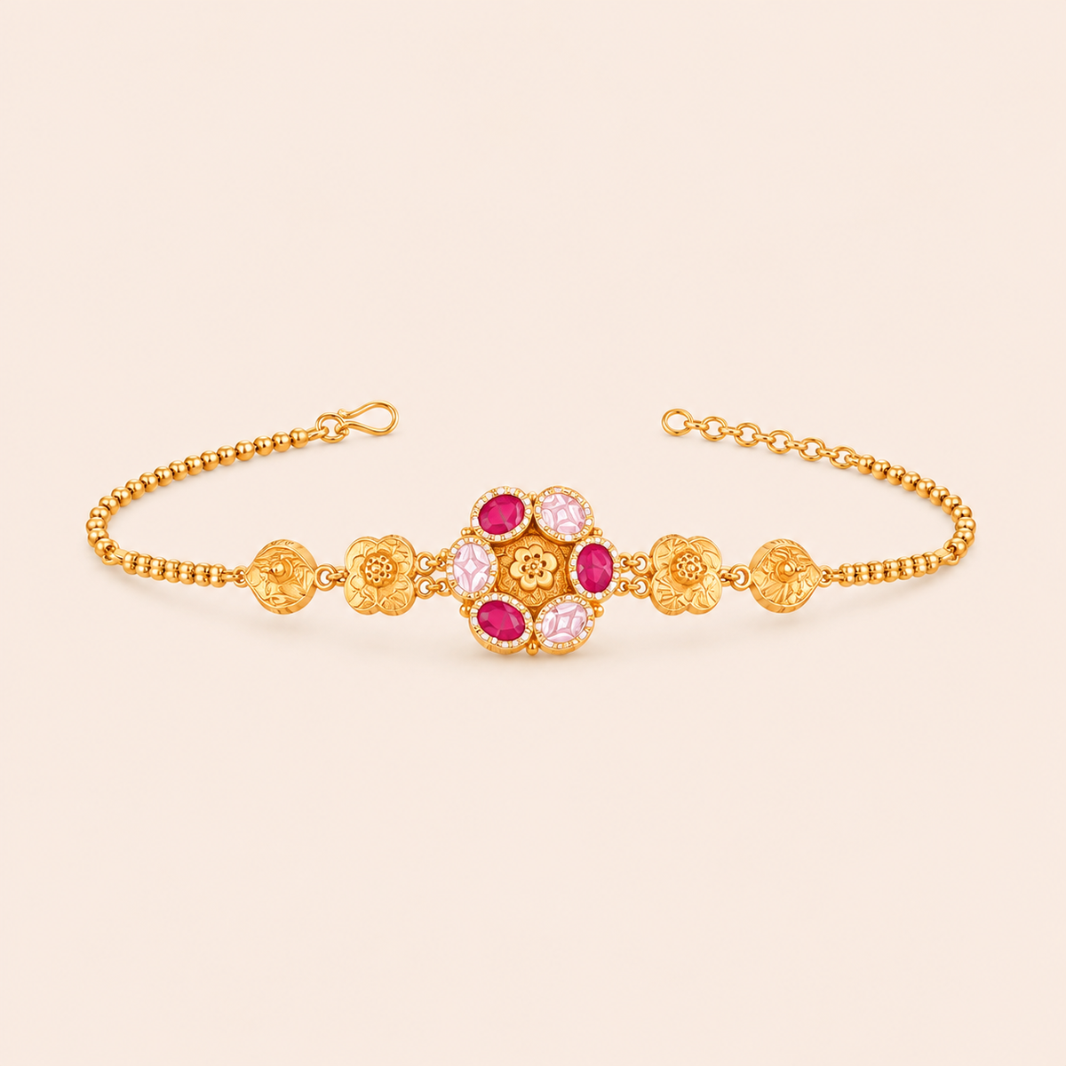 Ruby Blossom Heritage Bracelet