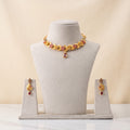 Regal Floral Crescent Necklace and Earring Set